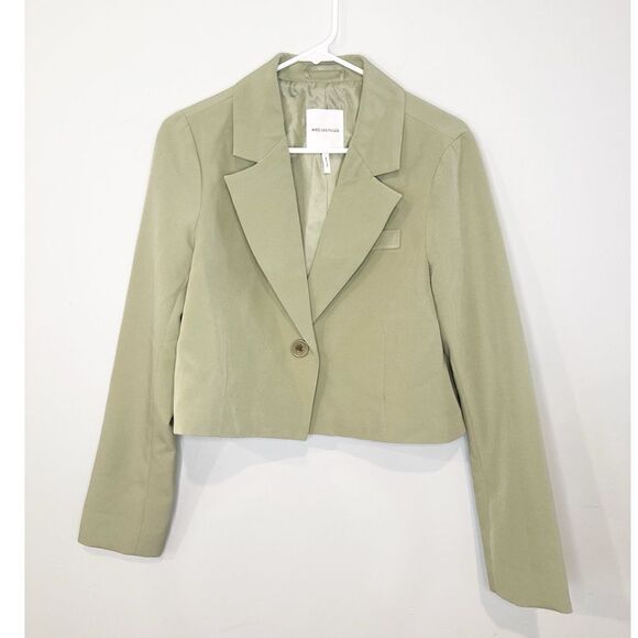 Avec les filles crop blazer green size medium - Picture 2 of 4